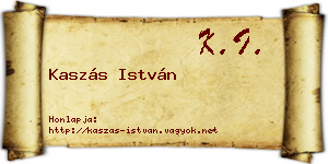 Kaszás István névjegykártya